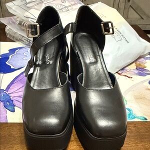 Free People Black Platform Shoes